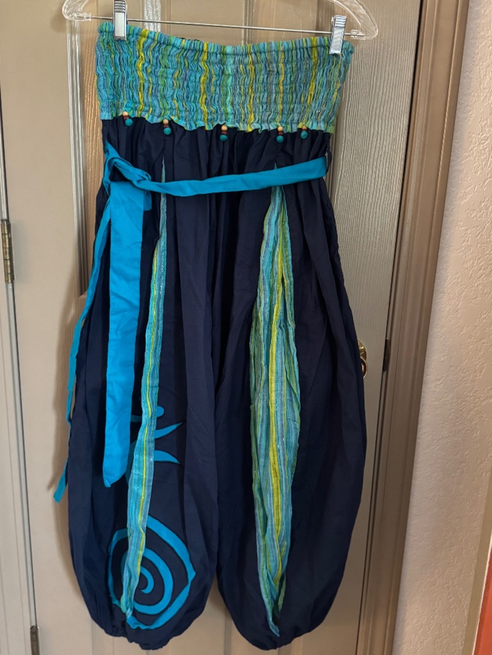 NWT The Collection Royal boho festival pants blue Sz L - XXL